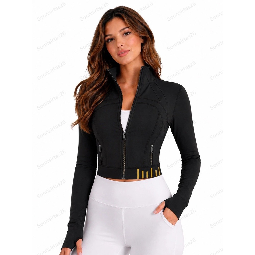 Lululemon Define Cropped Jacket Black Gold Special Edition Black Size 4